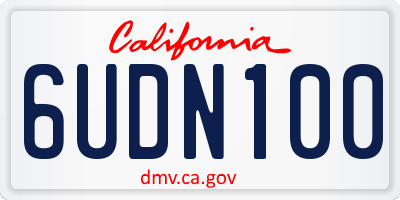 CA license plate 6UDN100