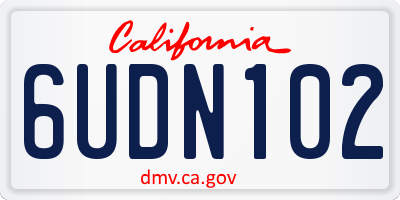 CA license plate 6UDN102