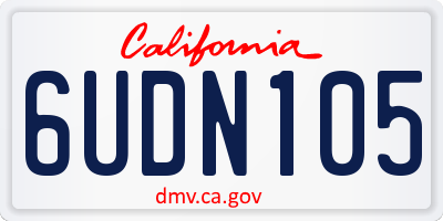CA license plate 6UDN105
