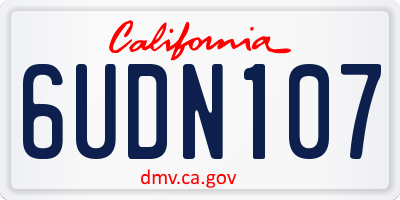 CA license plate 6UDN107