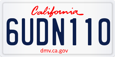 CA license plate 6UDN110