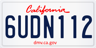 CA license plate 6UDN112