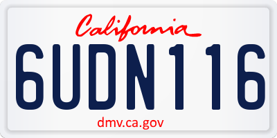 CA license plate 6UDN116
