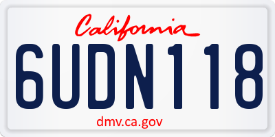 CA license plate 6UDN118