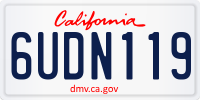 CA license plate 6UDN119