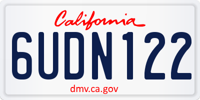 CA license plate 6UDN122