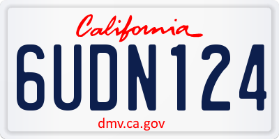 CA license plate 6UDN124