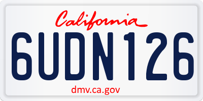 CA license plate 6UDN126