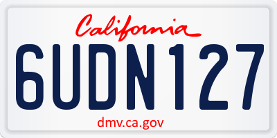 CA license plate 6UDN127