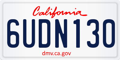 CA license plate 6UDN130