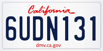 CA license plate 6UDN131