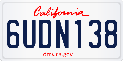 CA license plate 6UDN138