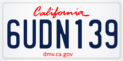 CA license plate 6UDN139