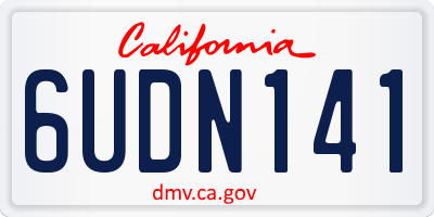 CA license plate 6UDN141
