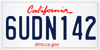 CA license plate 6UDN142