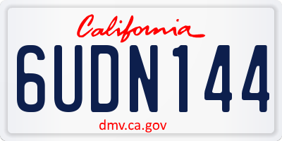 CA license plate 6UDN144