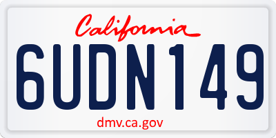 CA license plate 6UDN149