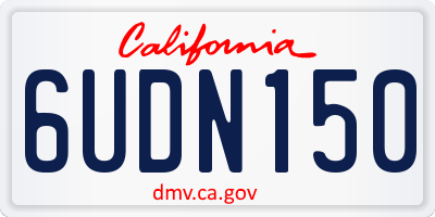 CA license plate 6UDN150