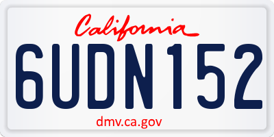 CA license plate 6UDN152