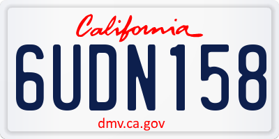 CA license plate 6UDN158