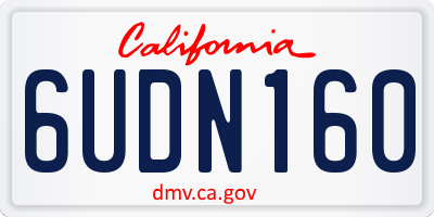 CA license plate 6UDN160