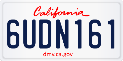 CA license plate 6UDN161