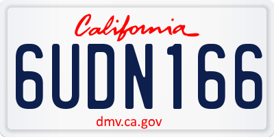 CA license plate 6UDN166