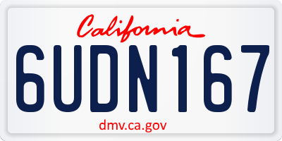 CA license plate 6UDN167