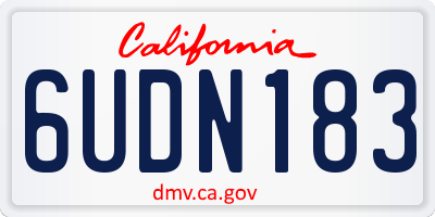 CA license plate 6UDN183