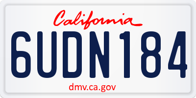 CA license plate 6UDN184
