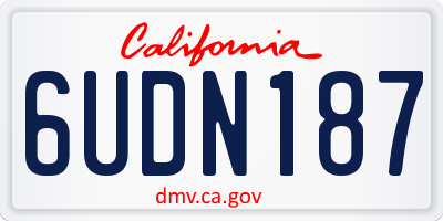 CA license plate 6UDN187