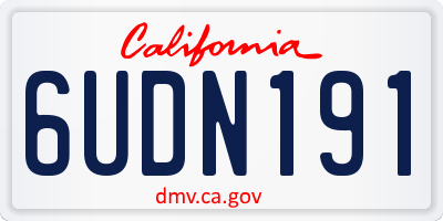 CA license plate 6UDN191