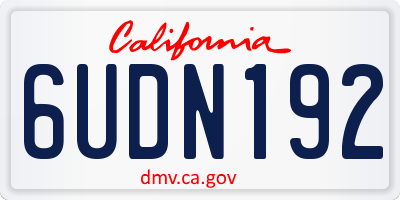 CA license plate 6UDN192