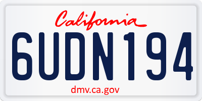 CA license plate 6UDN194