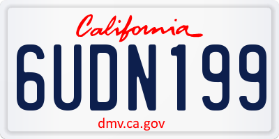 CA license plate 6UDN199