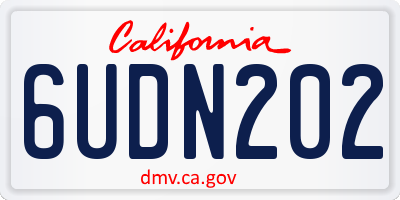 CA license plate 6UDN202