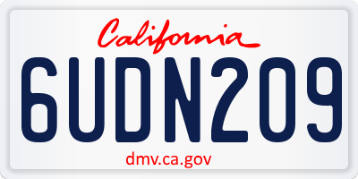 CA license plate 6UDN209