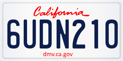 CA license plate 6UDN210