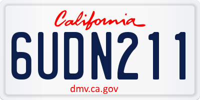 CA license plate 6UDN211