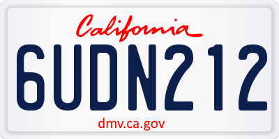 CA license plate 6UDN212