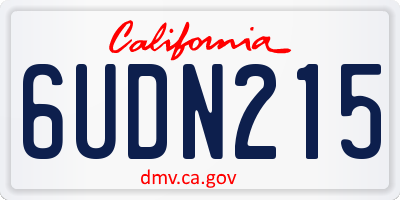 CA license plate 6UDN215