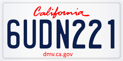 CA license plate 6UDN221