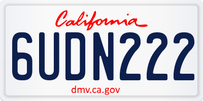 CA license plate 6UDN222