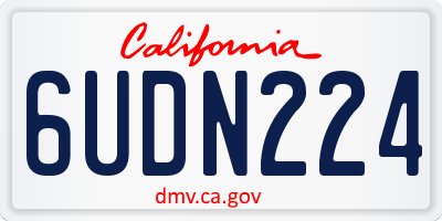 CA license plate 6UDN224