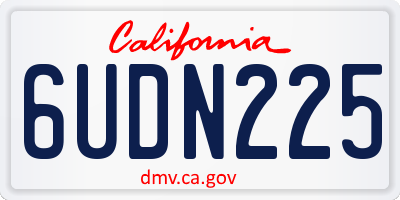 CA license plate 6UDN225
