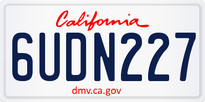 CA license plate 6UDN227