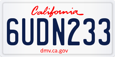 CA license plate 6UDN233