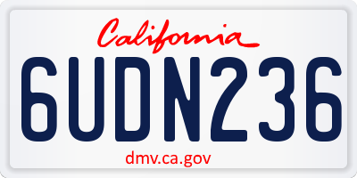 CA license plate 6UDN236
