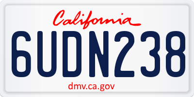 CA license plate 6UDN238