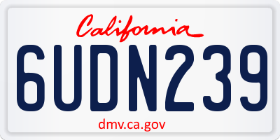 CA license plate 6UDN239